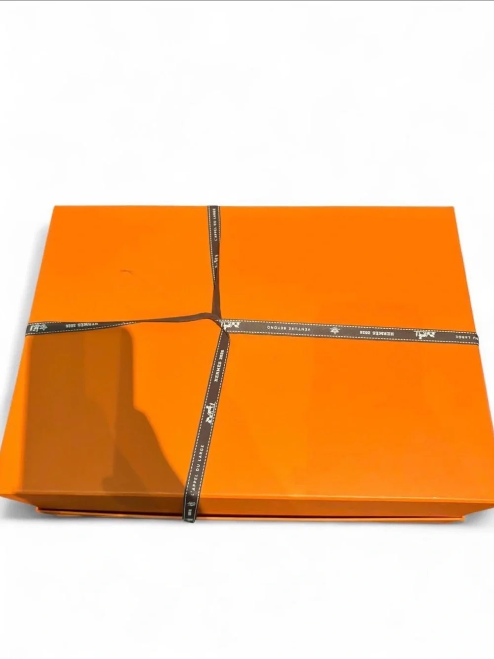 Hermes Orange Presentation Box with Brown Signature Ribbon